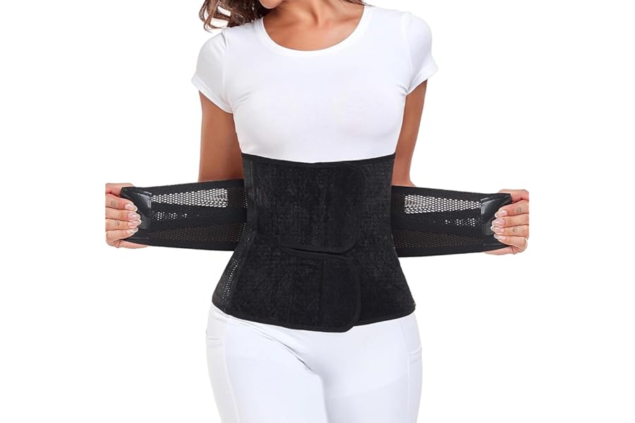 MAMODY Postpartum Belly Wrap – Post Partum Women Belly Belt After Pregnancy Postpartum Belly Band Waist Cinchers After Birth (Black, S/M)