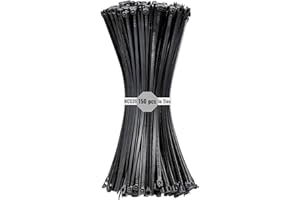 Black Nylon Cable Ties 150 (150 mm × 2.5 mm) 6 Inch NCS35® Heavy Duty, Self-Locking, UV Resistant, Multi-Purpose Plastic Cable Managment Tie Wraps 8 kg Tensile Strength for Electrical,Nylon Zip Ties