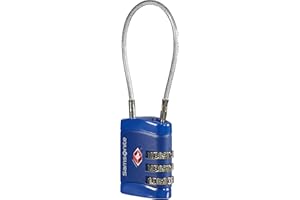 Samsonite Global Travel Accessories - Cadenas TSA à 3 chiffres avec Cable, 10 cm, Bleu (Midnight Blue)