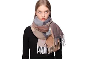 RIIQIICHY Tartán Bufanda Mujer Invierno Pashmina Grande Foulard Pañuelos Chal Fular Estolas