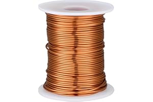 Kanayu Magnet Wire Enamelled Copper Wire Insulated Enamelled Magnet Winding Wire, Speaker Coil Temperature Rating 155℃ for Electric Appliance, 1 Pound Spool (Copper Color,0.081"Dia, 53ft,12 AWG)