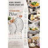 Transformacion 2'li Set Inox &Ccedil;elik Ayaklı Buharlı Pişirme Aparatı - 24+28 cm &Ccedil;ok Ama&ccedil;lı Tencere İ&ccedil;i Haşlama Standı 722699