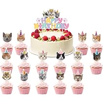11-teilige Katzen-Cupcake-Topper – Süße Tortendeko Für Kindergeburtstage & Haustierpartys