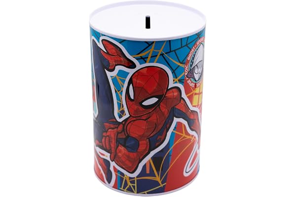 Stor Spiderman sparbössa för barn i metall