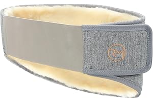 Rohn Moden Lammfell Nierenwärmer aus Merinowolle, verstellbarer Nierengurt aus Schaffell, Öko Rückenwärmer, Flexigurt für Damen und Herren, weicher Thermogurt (grau, L, 100-130 cm)