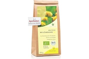 ‎WELTECKE Weltecke Bio-Löwenzahn-Tee lose 250 g | Löwenzahnwurzel & Blätter getrocknet, geschnitten | In Deutschland hergestellt | Würzig-herber Kräuter-Tee I Sanft bittere Note I Organic Dandelion Tea