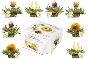 Creano Blooming Tea Sampler - 8 Flowering Tea in Cupsize - White Tea - Gift for Women, Mom, Tea Lovers - 8 Pieces (Pack of 1)