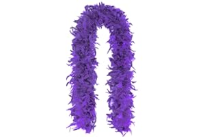 ZALAON Purple Feather Boa,60 Gram Purple Turkey Feather Boa For Christmas Festivals Pride Hen Do Stag Do Halloween (2M)