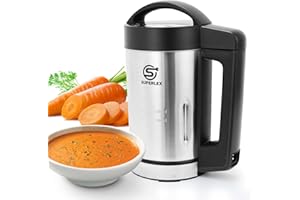 SUPERLEX Soup Maker 1.6 Litre,Stainless Steel,5 Settings,Ideal for Chunky/Smooth Soup,900W Power, Digital Control, Smoothie Maker, Blender,Family Sized