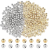 UNICRAFTALE 300 Perline Piatte Quadrate In Acciaio Inossidabile 304 - Distanziatori E Tappi Per Gioielli Fai-da-te, 3 Misure 4/5/6 Mm, Foro 1,2 Mm, Ideali Per Bracciali E Collane