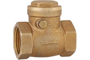YANMIS Clapet Anti-Retour, Clapet Anti-Retour à Battant DN20 232PSI 3/4 Femelle Clapet Anti-Retour d'Eau en Laiton Clapet à Filetage Unidirectionnel Non-Retour pour Éviter le Reflux d'Eau