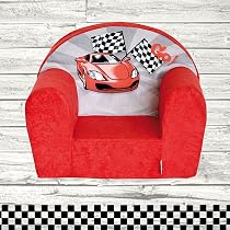 Mini Fauteuil Douillet Pour Enfant David - En Peluche, Déhoussable, Certifié Oeko-Tex, 40x33x39 Cm