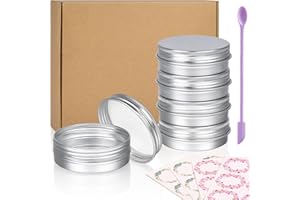 Sopito Vasetti Alluminio 24 pezzi 60ml, Alluminio Lattina Barattoli Metallo Contenitori per Cosmetici per Crema Campione Cosmetici Balsamo Labbra Artigianato