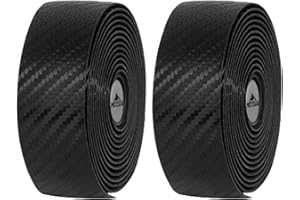 TRIWONDER Ruban de Guidon de Vélo 2 Pièces Guidoline Vélo de Route Antidérapant avec Bouchons d'Extrémité pour Cyclisme VTT BMX (Noir)