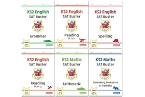 CGP KS2 English SAT Buster Grammar, New KS2 English Reading SAT Buster Non-Fiction, Spelling Book, Poetry, Arithmetic, Geometry Measures & Statistics 6 Books Collection Set
