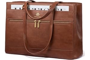 LOVEVOOK Handtasche Damen Groß, 15,6 Zoll Laptoptasche Elegant Arbeitstasche Aktentasche, Leicht Shopper Tasche Schultasche Lehrertasche, Laptop Tote Bag Handbags für Uni Büro Business, Braun