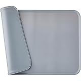 Amazon Basics, tappetino sottociotola per animali domestici, impermeabile, in silicone - 47 x 29 cm, Grigio, Tinta unita