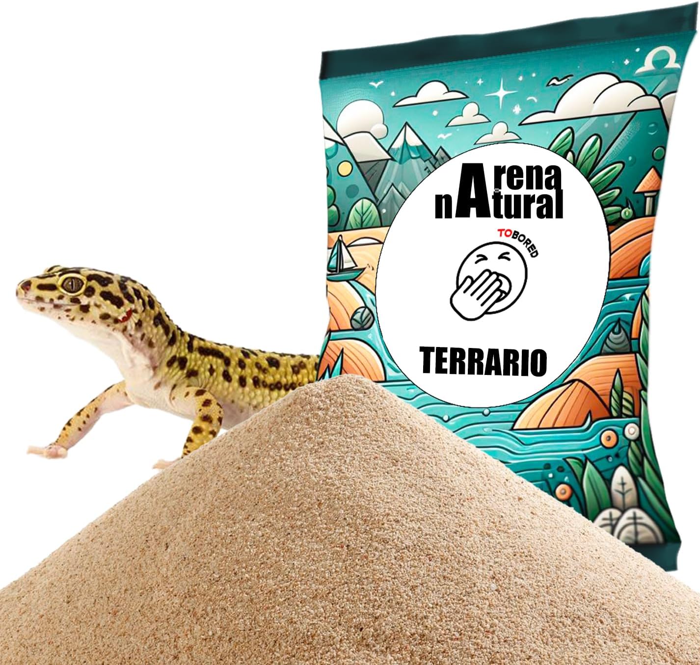 tobored Arena Natural para Terrario. 15 kg de Arena 100% Natural Arena de Playa para su Terrario. Su granulometría es de 0,1-0,8 MM.