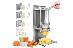 Anatole Tagliapatate per Patate Fritte Professionale Verticale con 6mm 9mm 13mm Spicchi Lame in Acciaio Inox Taglia Patatine Fritte Manuale Tagliaverdure a Bastoncini Commerciale Multifunzionale