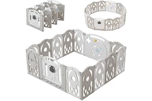 GÉNÉRIQUE Parc Bébé Modulable 145x145 CM – Entreprise Française - Grand Parc Bébé Pliable Gris et Blanc – Aire de Jeu Sécurisée pour Enfant – Parc Modulable Bébé Évolutif – Parc Facile à Installer