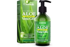CVEENK Aloe Vera Gel 99.75% Bio, 300ml Aloe Vera Gel 100% NATÜRLICH für Gesicht Haare Körper, Aloevera 100 Prozent Naturkosmetik für Trockene, Strapazierte, Empfindliche Haut & Sonnenbrand - After Sun