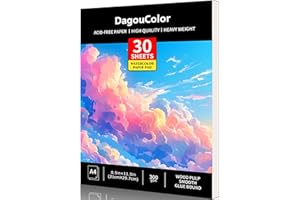 DagouColor Watercolor Paper Pad, 8.5"x11.5", 1 Pack, 30 Sheets, 140lb/300gsm Cold-Pressed Paper, Artist Book for Adults Kids, Painting, Drawing, Mixed Media