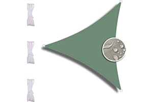 ZQXFZ Voile Triangulaire 5X5X5m, Voiture,Restaurant,Jardin, Haute Densité Hdpe, Respirant Toile Solaire Voile, Vert foncé