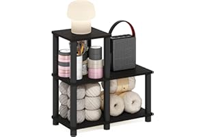 Furinno Turn-N-Tube 3-Tier Accent Decorative Shelf, Espresso/Black