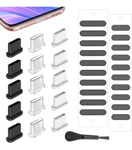 20 Bouchons Anti-poussière USB-C + Protections Haut-parleur - Pour IPhone 15/16 Et Appareils Type-C