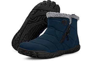 Gaatpot Barefoot Botas Invierno Mujer Hombre Botines de Nieve Calentitas Forradas Zapatillas Minimalistas para Comodo Antideslizante 37-47EU
