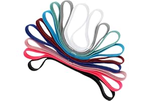 Ymapinc 9 Pieces Elastic Thin Headbands for Women Non Slip,Workout Sports Headbands,Sweat-Absorbent, Non-slip Silicone Headband, for Women, Men and Girls, 9 Colors