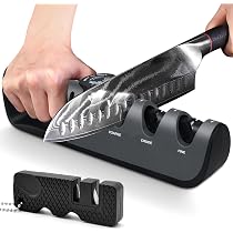Aiguiseur De Couteaux 4 En 1 - Angle Réglable 14°-24° - Pour Couteaux Et Ciseaux - Base Antidérapante