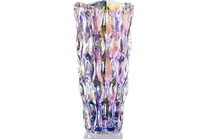 Duscdesp Blomvas Glas, 24 cm Kristallvas Modern Glasvas Stor, Nordisk Hög Blomvas Stora Tulpaner Buketter Glasvaser Deko Gåva