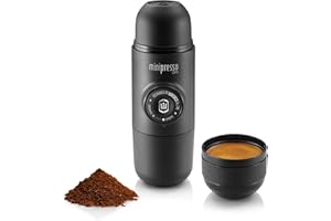 WACACO Minipresso GR, Macchina Caffe Portatile, Macchina Espresso Portatile, Compatibile con Caffè Macinato, Caffe Viaggio, Azionabile Manualmente con un Pistone, Perfetto per il Campeggio