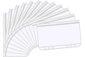 SDHIIOLP 12 bolsas A6, translúcidas, de PVC, 6 agujeros, con cremallera, carpetas, carpetas de plástico sueltas, para archivadores, impermeables, para A6, planificador de encuadernación