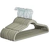 Amazon Basics - Gruccia in velluto con portapantaloni, 30 pezzi, Grigio