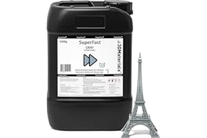 SuperFast 4K Résine d'imprimante 3D Lavable à l'eau, Impression 50 um en 0,6 Seconde, Fabriquée en Corée par 3DMaterials (5000g, Gris)