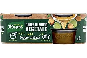 Knorr Cuore di Brodo Vegetale, Pronto da Diluire, con Verdure da Agricoltura Sostenibile, Ricetta Vegana, Senza Glutine, Senza Glutammato*, Senza Conservanti, 4 Vaschette da 28g