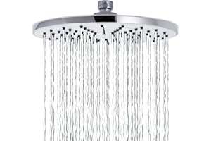 Markcco - Doccia rotonda ad alta pressione da 20 cm, realizzata in materiale ABS, comoda esperienza di doccia, anche se la pressione dell'acqua è bassa, installata a parete o soffitto