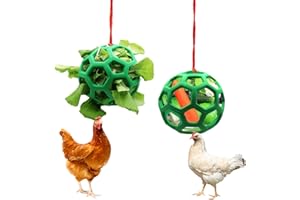 TIRIFER 2pcs Chicken Vegetable Feeder Ball Hanging Feeding Toy, Poultry Fruit Holder Chicken Cabbage Feeder Treat Feeding Tool for Hens Chicken Coop Goose Duck Large Birds