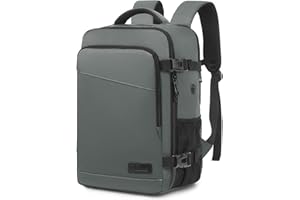 Yankony Mochila Viaje Cabina Avion 40x20x25 para Ryanair Travel Backpack 20L con Compartimiento para Portátil de 14 Pulgadas Impermeable y Antirrobo Equipaje De Mano Hombre Mujer, Gris