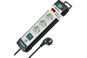 Brennenstuhl Premium-Line grenuttag 4-faldigt (förlängningssladd med strömbrytare och 5m kabel - 45° placering av uttagen, vä