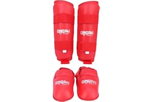 GINGPAI BOXING Gingpai Protège-tibias homologués WKF pour karaté et jambes pour enfants, hommes et femmes