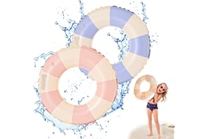 Ainvliya 2Pcs Swim Pool Inflatable Ring for Kids, Swimming Pool Inflatables Pool Float Toys for Children Adults, Toddler Rubber Swimming Ring Pool Floaties for Boys Girls Summer Water Beach Party Toys