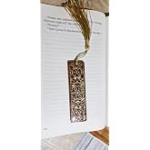 Dekoratif Re&ccedil;ine Kitap Ayracı, Altın P&uuml;sk&uuml;ll&uuml;, Mandala Desenli, Bakır Rengi