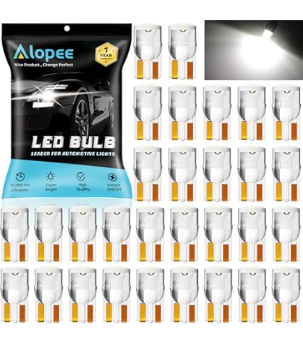 Lot De 10 Ampoules LED T10 194 6V Blanc Chaud - Pour éclairage Intérieur Voiture, Tableau De Bord