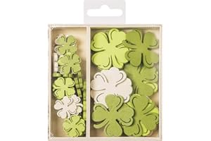 Knorr Prandell 54 Decorazioni in Legno Colorate quadrifogli Ornamenti x Scrapbooking Quadrifoglio