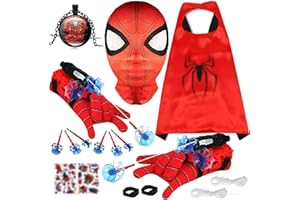 STFYUG Set Di 2 Launcher Glove, Guanti Spiderm Bambino, Spiderm Launcher Guanto Mit Masque Spiderm, Spiderm Giocattolo Giochi Spiderm per 3 Anni e Oltre Bambini Per Partecipare Al Gioco di Ruolo