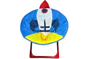 just 4 baby Kids Children Foldable Bedroom Play Room Moon Chair Moonchair Blue Rocket Design
