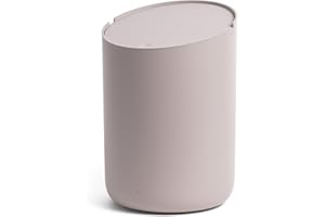 Kazai.® Mini Waste Bin 'Tove' - Small and Unique Design Bin from Berlin | For Bathroom, Kitchen & Desk | 1.5L Capacity, Non-slip, Inner Bucket | Taupe